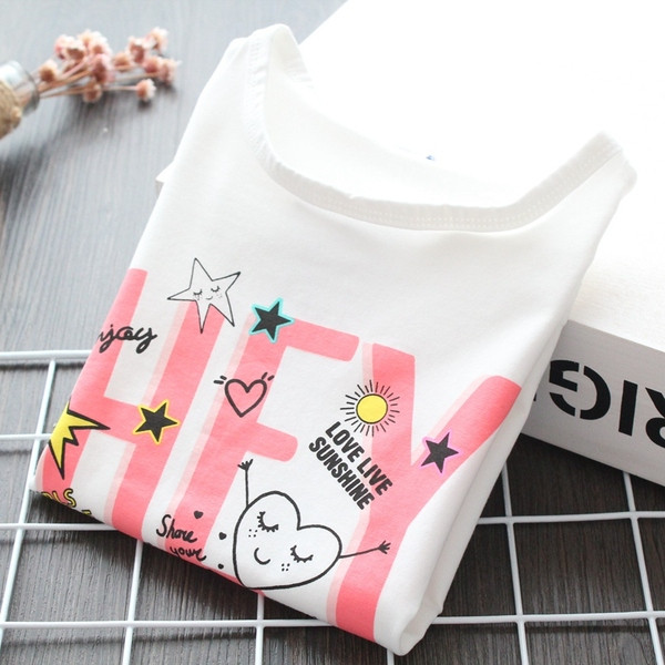 Stílusos gyerek póló lányoknak fehér színben