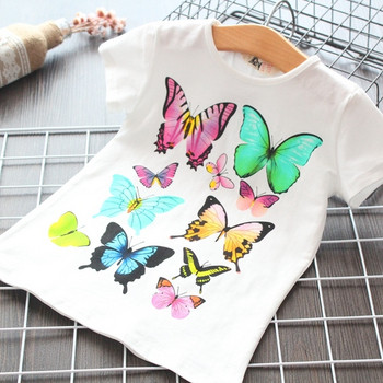 Σύγχρονη παιδική μπλούζα με εκτύπωση για κορίτσια σε λευκό χρώμα 