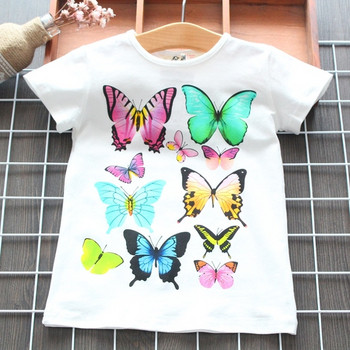 Σύγχρονη παιδική μπλούζα με εκτύπωση για κορίτσια σε λευκό χρώμα 