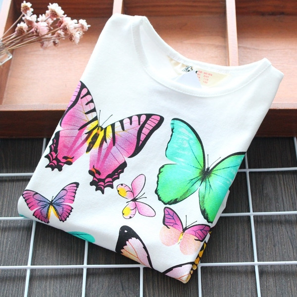 Σύγχρονη παιδική μπλούζα με εκτύπωση για κορίτσια σε λευκό χρώμα 