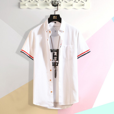 Cămașă modernă pentru bărbați cu mâneci scurte și buzunar în mai multe culori