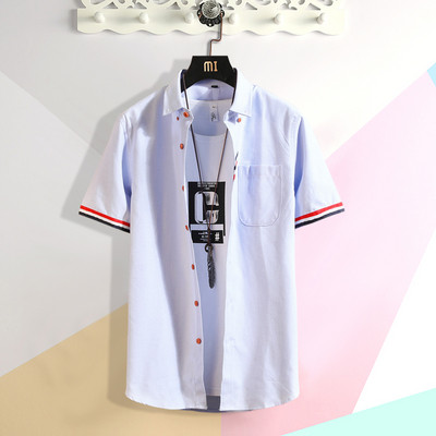 Cămașă modernă pentru bărbați cu mâneci scurte și buzunar în mai multe culori