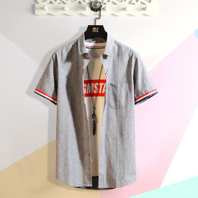 Cămașă modernă pentru bărbați cu mâneci scurte și buzunar în mai multe culori