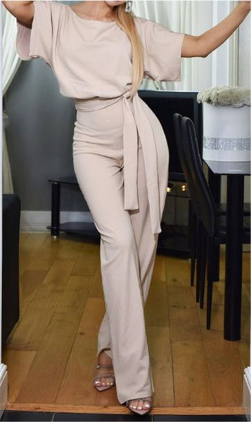 Κομψή γυναικεία ολόσωμη φόρμα με  κοντό μανίκι σε διάφορα χρώματα