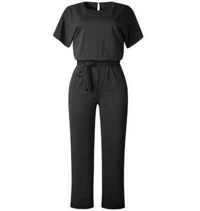 Κομψή γυναικεία ολόσωμη φόρμα με  κοντό μανίκι σε διάφορα χρώματα