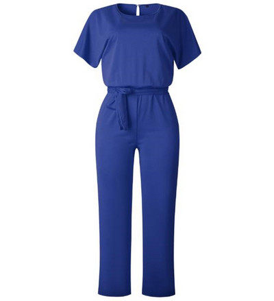 Κομψή γυναικεία ολόσωμη φόρμα με  κοντό μανίκι σε διάφορα χρώματα