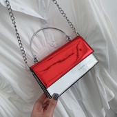 Geanta de mana moderna din piele lacuita in patru culori cu maner scurt si lung