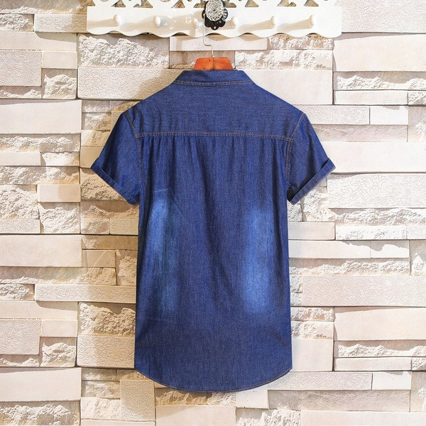 Férfi farmer ing két színben, rátéttel