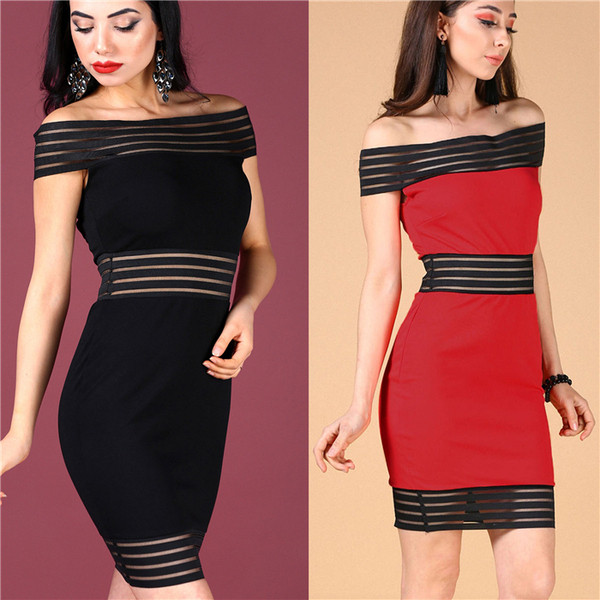 Stílusos női ruha Vékony modell piros és fekete színben