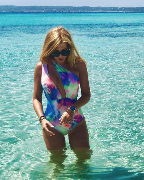 Új modell színes teljes fürdőruha mély nyakkivágással