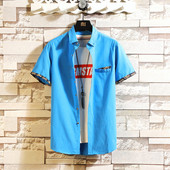 Stílusos férfi ing több színben zsebbel és rövid ujjal