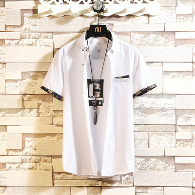 Stílusos férfi ing több színben zsebbel és rövid ujjal