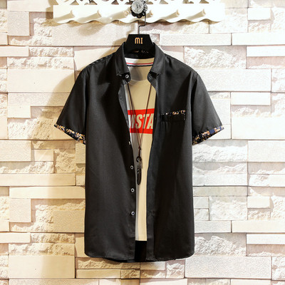 Stílusos férfi ing több színben zsebbel és rövid ujjal