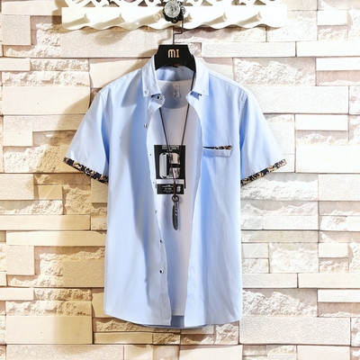 Stílusos férfi ing több színben zsebbel és rövid ujjal