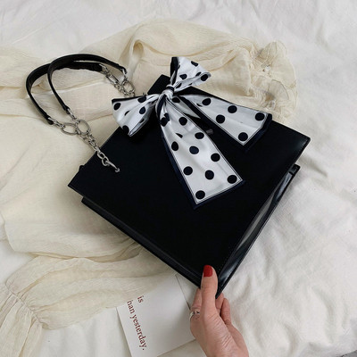 Κομψή γυναικεία έκο δερμάτινη τσάντα  σε τρία χρώματα με κορδέλα