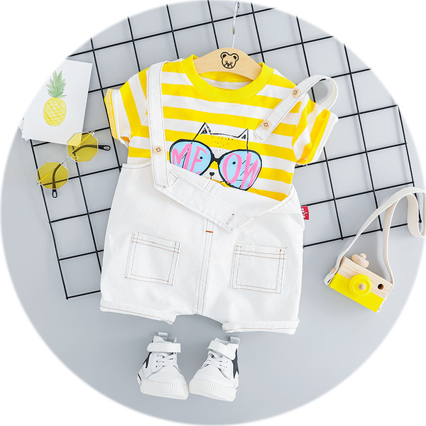 Új modell kétrészes overallból és blúzból álló gyerekszett lányoknak