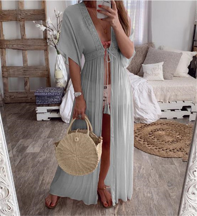 Σύγχρονο γυναικείο  μακρύ pareo με κορδόνια σε διάφορα χρώματα