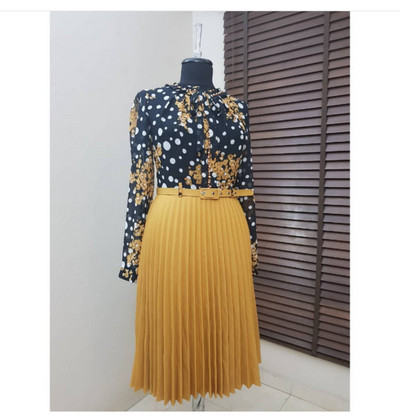 Rochie de dama eleganta cu curea in trei culori