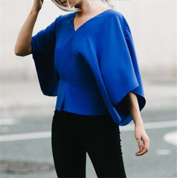 Stílusos női ing V-nyakú és széles ujjú három színben