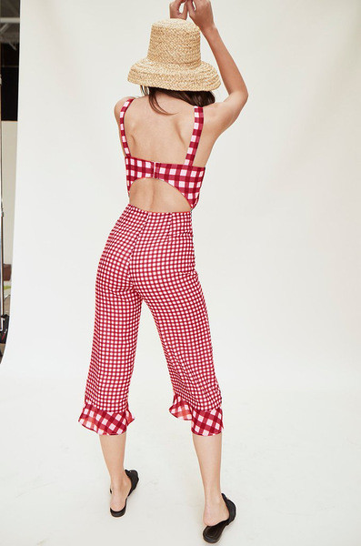 Set actual de damă în carouri din două părți în negru și roșu