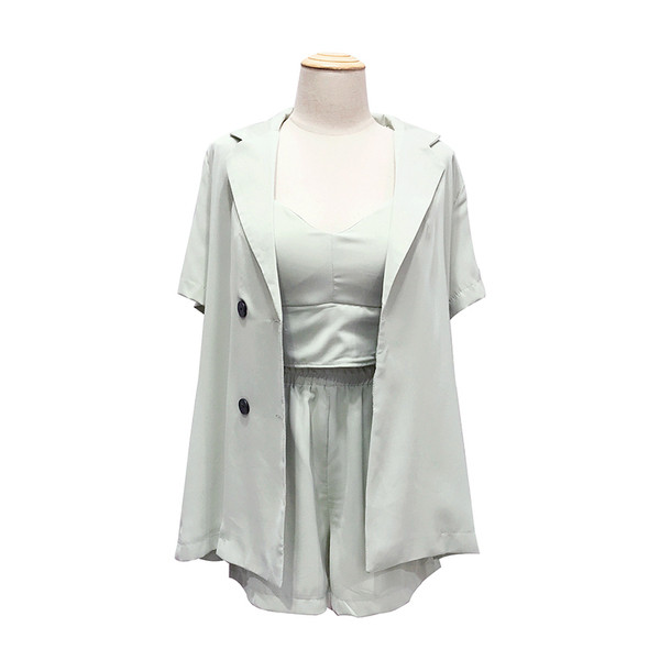 Set de top, pantaloni scurți și jachetă elegant pentru femei în trei culori