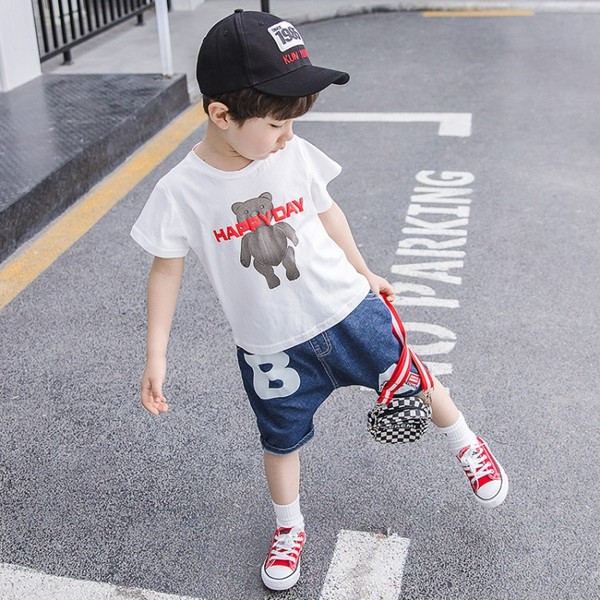 Modern, két részből álló gyerekkészlet szürke és fehér színben