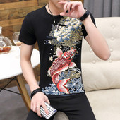 Férfi rátéttel és O-nyakú póló három színben