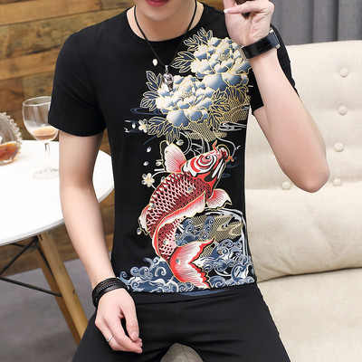 Férfi rátéttel és O-nyakú póló három színben