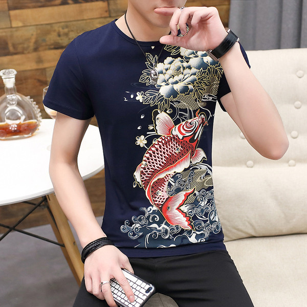 Férfi rátéttel és O-nyakú póló három színben