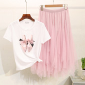 Modern női készlet két részből - póló és szoknya