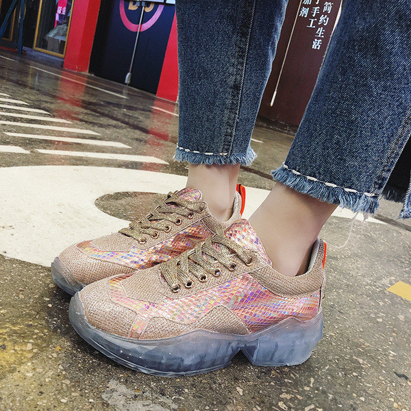 Καθημερινά  γυναικεία αθλητικά παπούτσια με παχιά σόλα σε δύο χρώματα