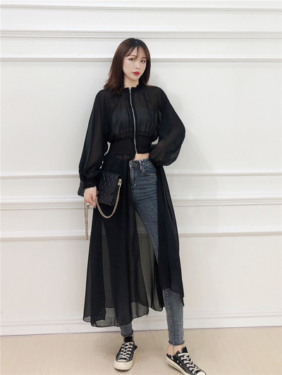 Μακρύ ανοιξιάτικο μπουφάν σε τρία χρώματα