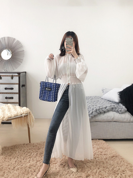 Μακρύ ανοιξιάτικο μπουφάν σε τρία χρώματα