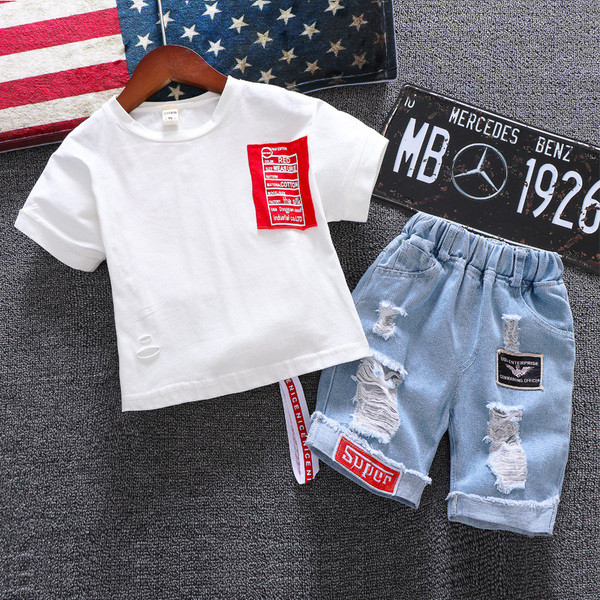 Két részből álló napi gyerek szett fiú nadrághoz és blúzhoz