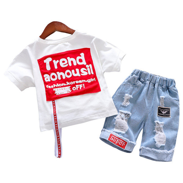 Két részből álló napi gyerek szett fiú nadrághoz és blúzhoz