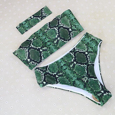 Jelenlegi fürdőruha barna és zöld mintával