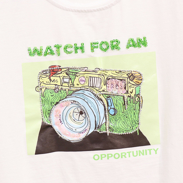 Alkalmi női szett - farmer és póló színes rátéttel