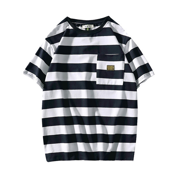 Férfi csíkos póló három színben zsebbel