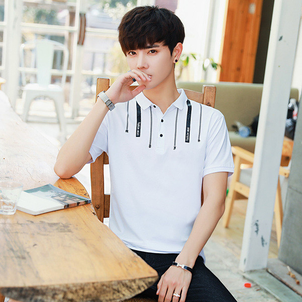 Aktuális férfi póló három színben, gombokkal