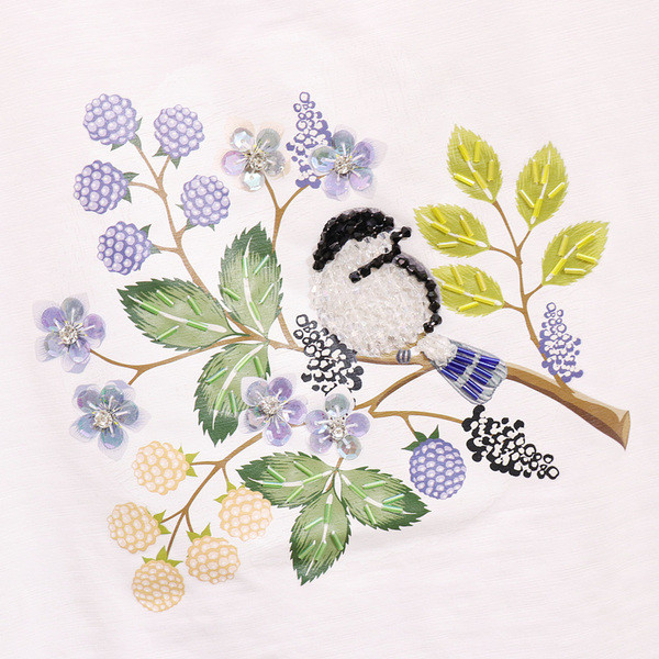 Set casual dama de blugi si tricou cu aplicatie colorata