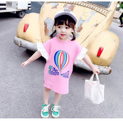 Gyermek tunika lányoknak fehér és rózsaszín színben