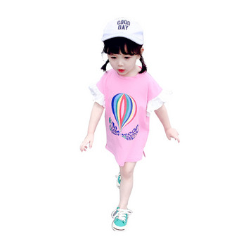 Παιδικό χιτώνιο για κορίτσια σε λευκό και ροζ χρώμα