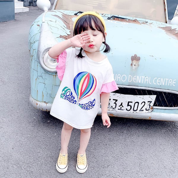 Gyermek tunika lányoknak fehér és rózsaszín színben