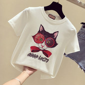 Καθημερινή γυναικεία t-shirt με εφαρμογή και επιγραφή σε διάφορα χρώματα