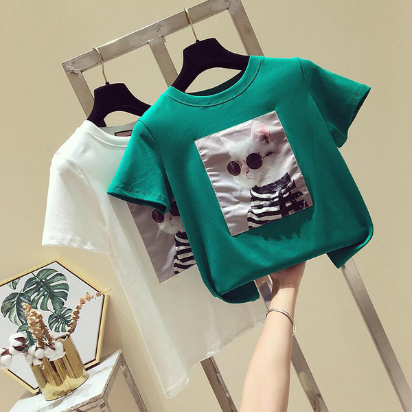 Tricou casual dama cu decolteu O si aplicatie in sase culori