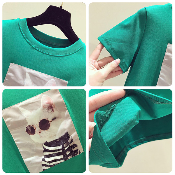 Tricou casual dama cu decolteu O si aplicatie in sase culori