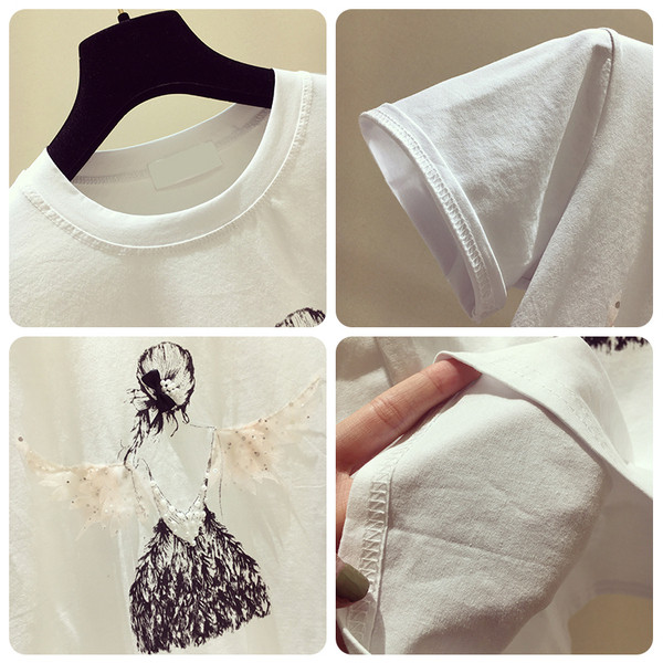 Μοντέρνα γυναικεία μπλούζα με τρισδιάστατο στοιχείο σε λευκό χρώμα