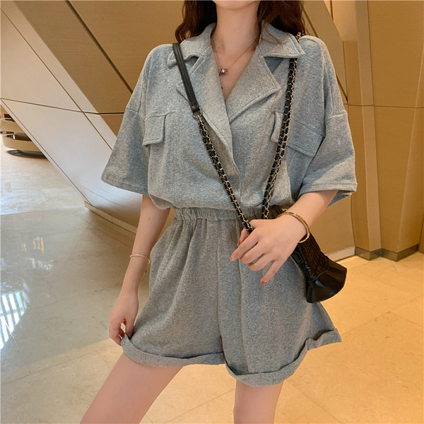 Salopeta dama sport-casual model lat in culoare gri