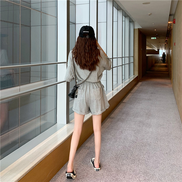 Salopeta dama sport-casual model lat in culoare gri