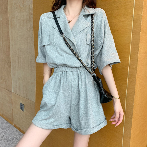 Salopeta dama sport-casual model lat in culoare gri